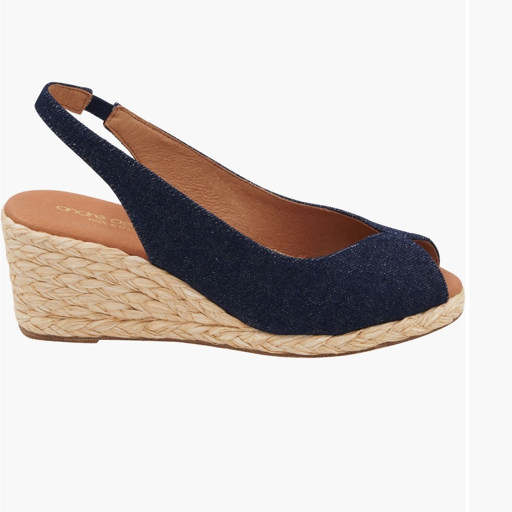 Andr’e Assous Espadrille Blue Wedges